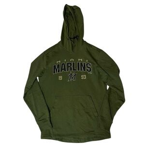 Men's Miami Marlins Levelwear Green Podium Line Up Pullover Hoodie - Mens S